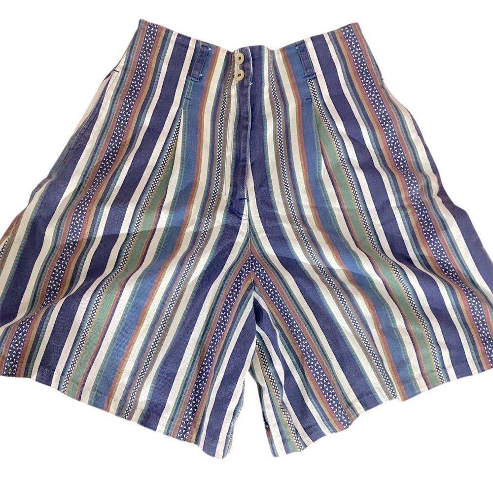 Striped High Waist Women's Shorts